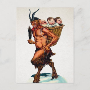 Krampus met Kinderen Briefkaart