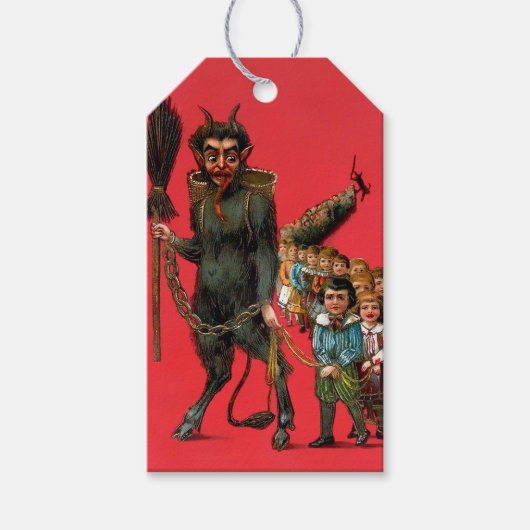 Krampus met Kinderen Cadeaulabel (Voorkant)