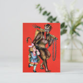  Krampus met klein meisje Briefkaart (Staand voorkant)