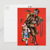  Krampus met klein meisje Briefkaart (Voorkant / Achterkant)