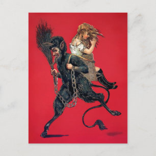  Krampus met meisje Briefkaart