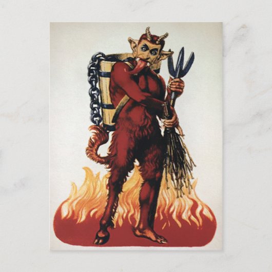 Krampus met vuur Briefkaart (Voorkant)
