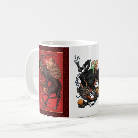 Krampus Mug avec 3 dessins (Devant gauche)