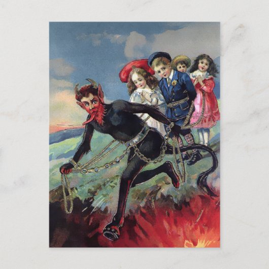 Krampus naar de hel briefkaart (Voorkant)