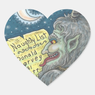 KRAMPUS NAUGHTY KINDEREN LIJST KERST STICKERS