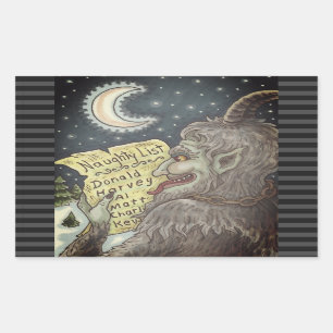 KRAMPUS NAUGHTY KINDEREN LIJST KERST STICKERS