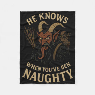 Krampus Naughty Lijst van Kerstmis Horror Fleece Deken