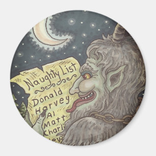KRAMPUS NAUGHTY LIST CHRISTMAS MAGNET Personnalise