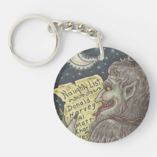 KRAMPUS NAUGHTY LIST CHRISTMAS SLEUTELHANGER Round