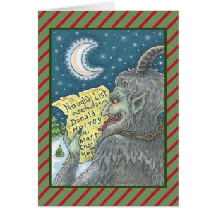 KRAMPUS NAUGHTY LIST CHRISTMAS WENSKAART B