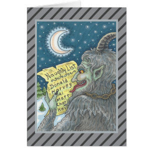 KRAMPUS NAUGHTY LIST CHRISTMAS WENSKAART B