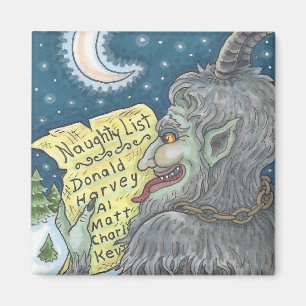 KRAMPUS NAUGHTY LIST Kerstmis MAGNET Aanpassen Magneet