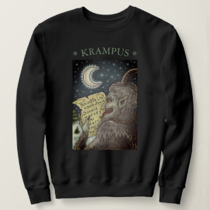 KRAMPUS ONDEUGENDE LIJST, KERSTMIS SWEATSHIRT Dame