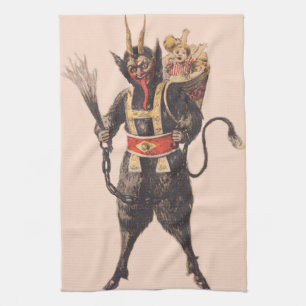 Krampus ontvoert kinderen met roeispaan theedoek
