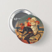 Krampus ontvoert kinderen ronde button 5,7 cm (Voorkant /achterkant)