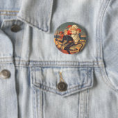 Krampus ontvoert kinderen ronde button 5,7 cm (In situ)