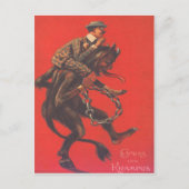 Krampus ontvoert volwassene briefkaart (Voorkant)
