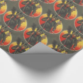 Krampus ontvoert vrouw cadeaupapier (Hoek)