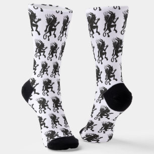 Krampus Pattern Crew Socks Sokken