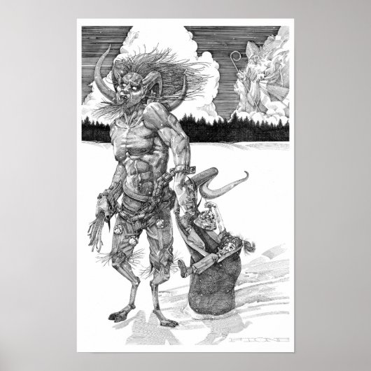 Krampus Pen & Ink Poster (Voorkant)