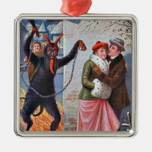 Krampus Punishing Bad Volults Metalen Ornament