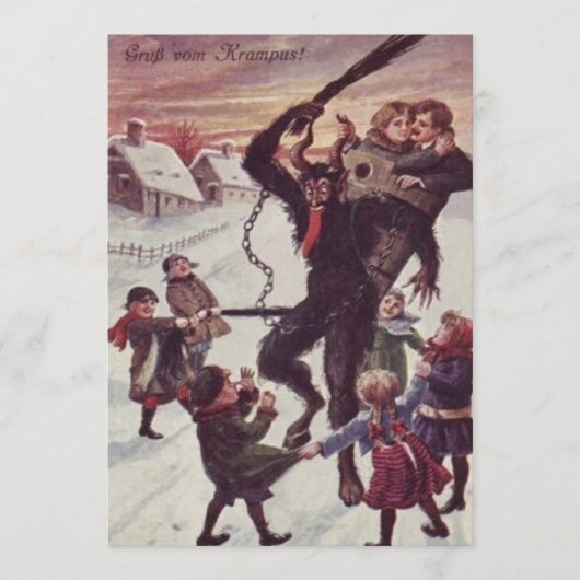 Krampus Punting Children Snow (Voorkant)