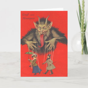 Krampus Puppeteering volwassenen Feestdagen Kaart