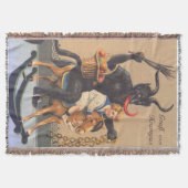 Krampus Riding Hobbyhorse with Boy Deken (Voorkant)