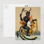 Krampus Rocking Horse Briefkaart (Voorkant / Achterkant)