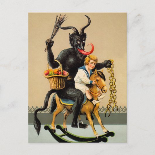 Krampus Rocking Horse Briefkaart (Voorkant)