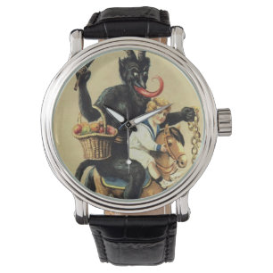 Krampus Rocking Horse Demon Holiday Kerstmis Horloge