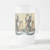 Krampus Rocking Horse vacances Noël 16oz Beer Mug (Devant droit)