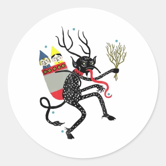  Krampus Ronde Sticker (Voorkant)