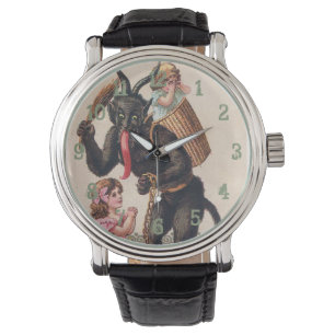 Krampus Scaring Girls  feestdag kerst Horloge