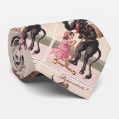 Krampus Scaring Girls feestdag kerst Stropdas (Opgerold)