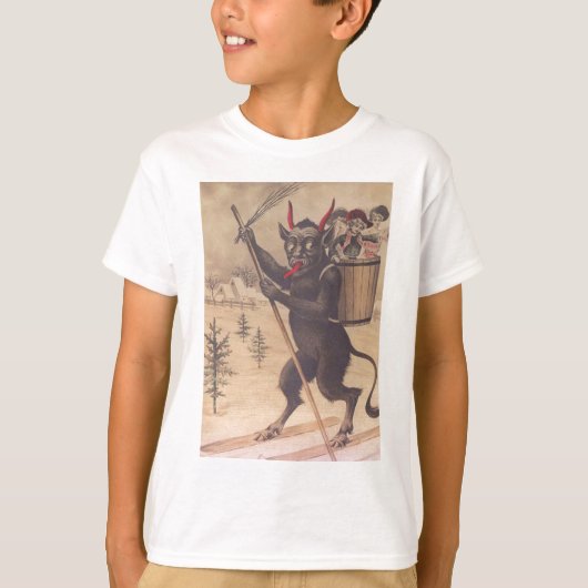 Krampus Skiing Kidnapping Vrouwen T-shirt (Voorkant)