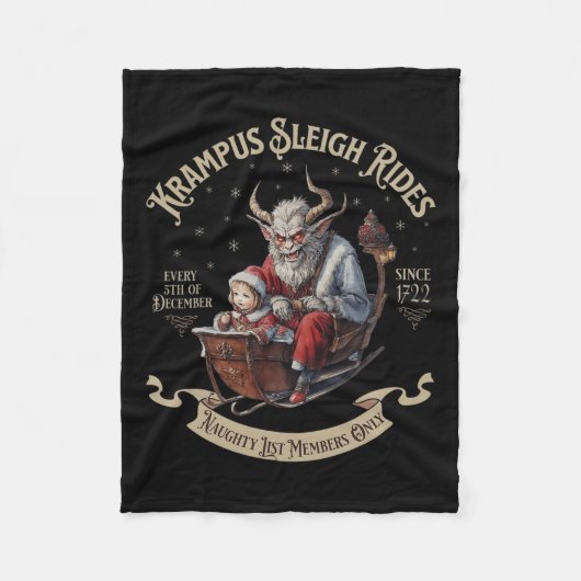Krampus Sleigh Rides Fleece Deken (Voorkant)
