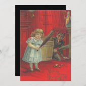 Krampus speelt met meisje (Voorkant / Achterkant)