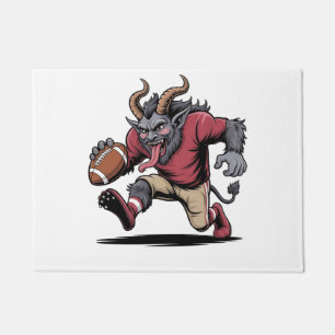 Krampus speelt voetbal Kerst fitness Xmas Deurmat