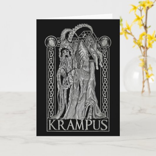 Krampus - Ss Von Krampus Dark Gothic Christmas Kaart (Gele Bloem)