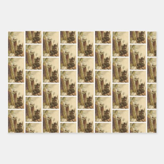 Krampus + St Nick Wrapping Paper Set (Voorkant)