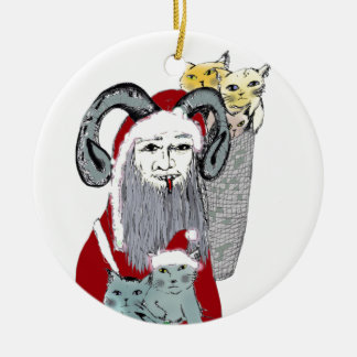 Krampus Stealing Kittens met Kerstmis Keramisch Ornament