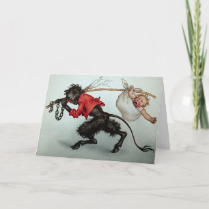 Krampus steelt Baby-Kaart Feestdagen Kaart