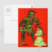 Krampus straffen een slecht meisje briefkaart (Voorkant / Achterkant)
