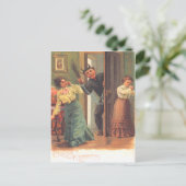 Krampus straft vrouwen briefkaart (Staand voorkant)