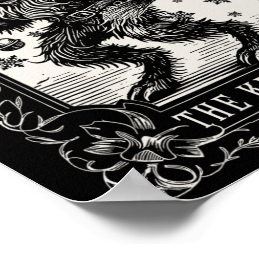 Krampus Tarot Kaart Ontwerp Kerstseizoen Evil Pa Poster (Hoek)