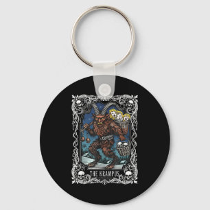 Krampus Tarot Kaart Ontwerp Kerstseizoen Kwaad Pa Sleutelhanger