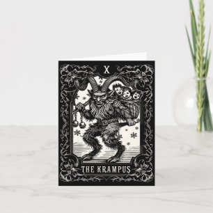 Krampus Tarotkaartontwerp Kerstseizoen Kwaadaardig Kaart