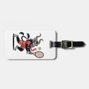 Krampus Tennis Kerstmis Court Demon Tennis Bagagelabel