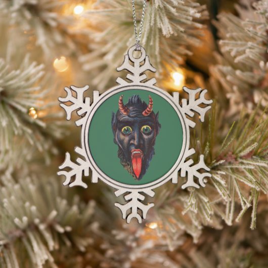 Krampus Tin Sneeuwvlok Ornament (Boom)